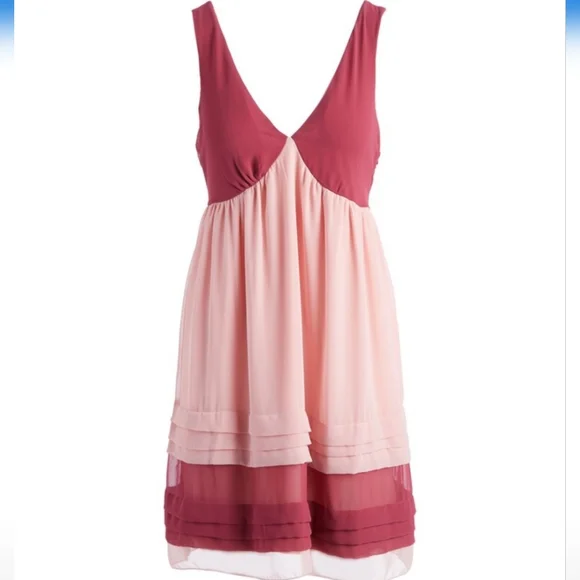 Aryeh | Dresses | Blush Tea Rose Color Block Empire Waist Dress | Poshmark